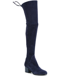 dunkelblaue Overknee Stiefel von Baldinini