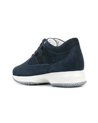 dunkelblaue Pailletten niedrige Sneakers von Hogan