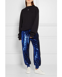 dunkelblaue Paillettenhose von Ashish