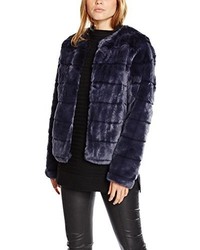 dunkelblaue Pelzjacke von Minimum