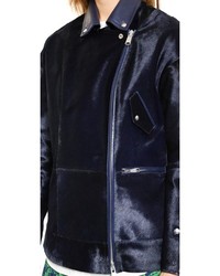 dunkelblaue Pelzjacke von Whistles