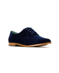 dunkelblaue Samt Oxford Schuhe von Blue Bird Shoes