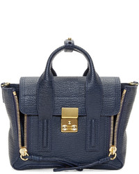dunkelblaue Satchel-Tasche aus Leder von 3.1 Phillip Lim