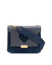dunkelblaue Satchel-Tasche aus Leder von Anya Hindmarch