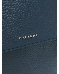 dunkelblaue Satchel-Tasche aus Leder von Orciani