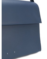 dunkelblaue Satchel-Tasche aus Leder von Pb 0110