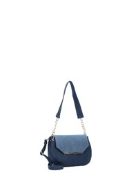 dunkelblaue Satchel-Tasche aus Leder von Gabor