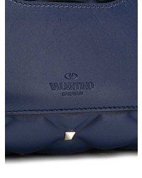 dunkelblaue Satchel-Tasche aus Leder von Valentino