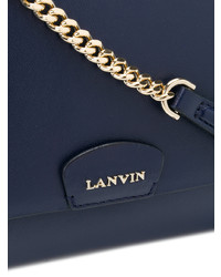 dunkelblaue Satchel-Tasche aus Leder von Lanvin