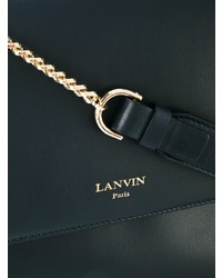 dunkelblaue Satchel-Tasche aus Leder von Lanvin