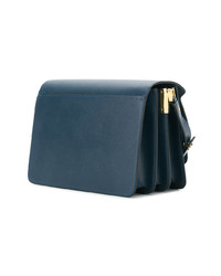 dunkelblaue Satchel-Tasche aus Leder von Marni