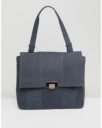 dunkelblaue Satchel-Tasche aus Leder von Urbancode