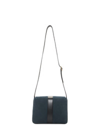 dunkelblaue Satchel-Tasche aus Wildleder von Gucci