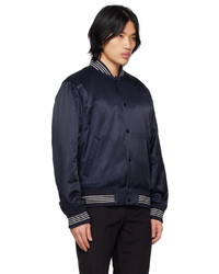 dunkelblaue Satin Bomberjacke von rag & bone