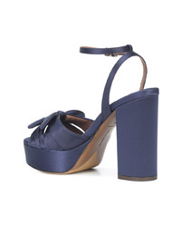 dunkelblaue Satin Sandaletten von Tabitha Simmons