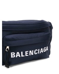 dunkelblaue Segeltuch Bauchtasche von Balenciaga