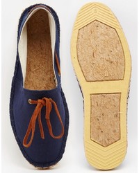 dunkelblaue Segeltuch Espadrilles von Asos