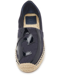 dunkelblaue Segeltuch Espadrilles von Tory Burch