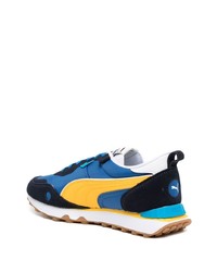 dunkelblaue Segeltuch niedrige Sneakers mit Blumenmuster von Puma