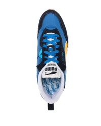 dunkelblaue Segeltuch niedrige Sneakers mit Blumenmuster von Puma