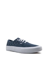 dunkelblaue Segeltuch niedrige Sneakers mit Karomuster von Vans