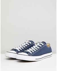 dunkelblaue Segeltuch niedrige Sneakers von Converse