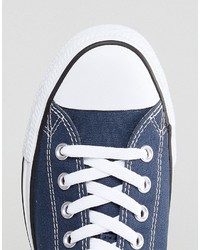 dunkelblaue Segeltuch niedrige Sneakers von Converse