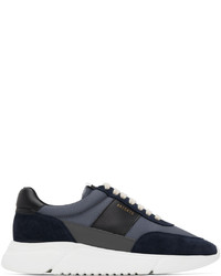 dunkelblaue Segeltuch niedrige Sneakers von Axel Arigato