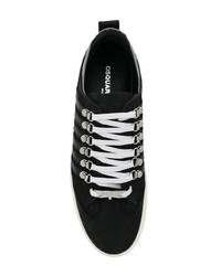 dunkelblaue Segeltuch niedrige Sneakers von DSQUARED2