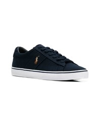 dunkelblaue Segeltuch niedrige Sneakers von Polo Ralph Lauren