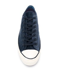 dunkelblaue Segeltuch niedrige Sneakers von Converse