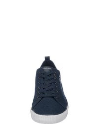 dunkelblaue Segeltuch niedrige Sneakers von Calvin Klein