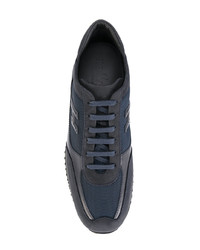 dunkelblaue Segeltuch niedrige Sneakers von Hogan