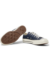 dunkelblaue Segeltuch niedrige Sneakers von Converse