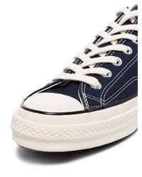 dunkelblaue Segeltuch niedrige Sneakers von Converse