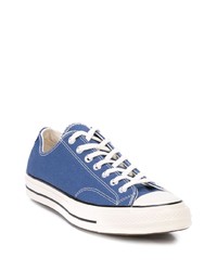 dunkelblaue Segeltuch niedrige Sneakers von Converse