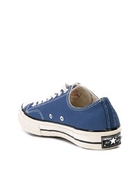 dunkelblaue Segeltuch niedrige Sneakers von Converse