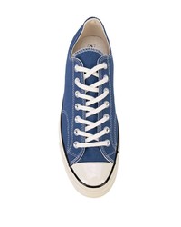 dunkelblaue Segeltuch niedrige Sneakers von Converse