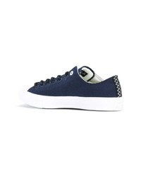 dunkelblaue Segeltuch niedrige Sneakers von Converse