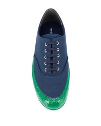 dunkelblaue Segeltuch niedrige Sneakers von Comme Des Garcons SHIRT