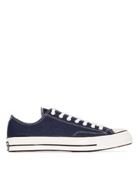 dunkelblaue Segeltuch niedrige Sneakers von Converse