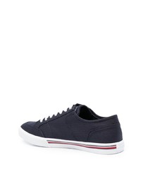 dunkelblaue Segeltuch niedrige Sneakers von Tommy Hilfiger