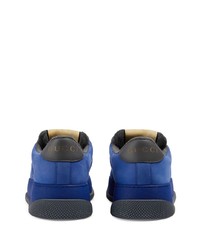 dunkelblaue Segeltuch niedrige Sneakers von Gucci