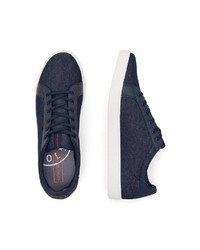 dunkelblaue Segeltuch niedrige Sneakers von Jack & Jones