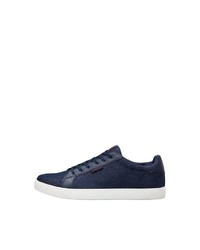 dunkelblaue Segeltuch niedrige Sneakers von Jack & Jones