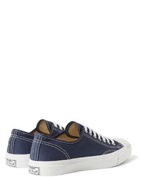 dunkelblaue Segeltuch niedrige Sneakers von Converse