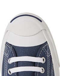 dunkelblaue Segeltuch niedrige Sneakers von Converse