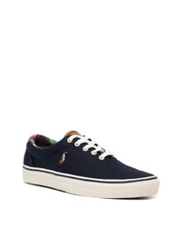 dunkelblaue Segeltuch niedrige Sneakers von Polo Ralph Lauren