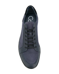 dunkelblaue Segeltuch niedrige Sneakers von Calvin Klein 205W39nyc