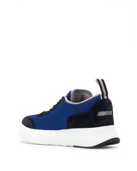 dunkelblaue Segeltuch niedrige Sneakers von Emporio Armani